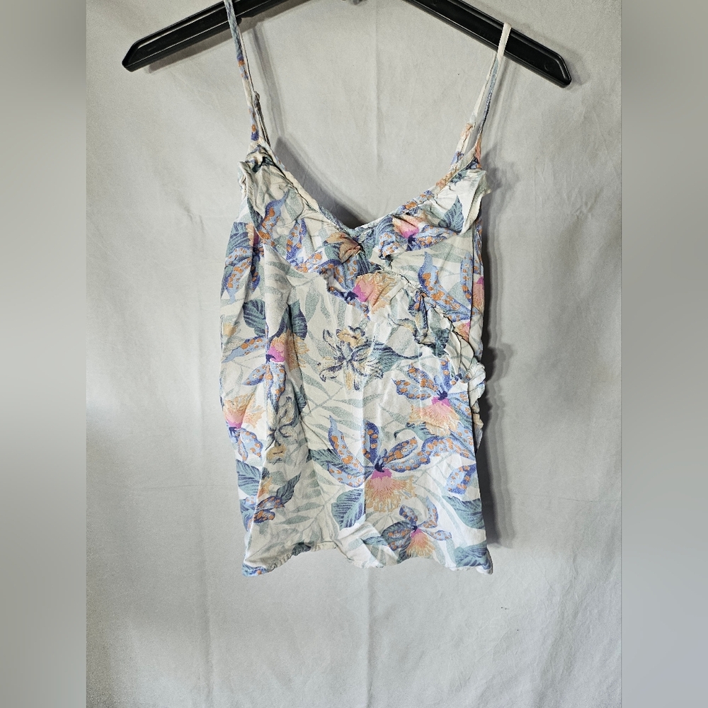 Issac Mizrahi sleepwear tank, cream mlti clr floral. small.